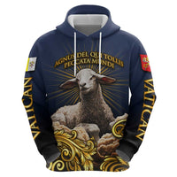 Agnus Dei Lamb of God Zip Hoodie Latin Catholic Art with Gold Baroque Accents