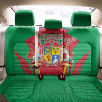 Mauritius Coat of Arms Back Car Seat Cover National Emblem Blended with Traditional Patterns