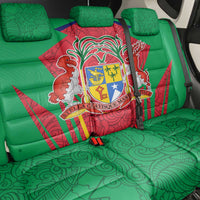 Mauritius Coat of Arms Back Car Seat Cover National Emblem Blended with Traditional Patterns