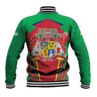 Mauritius Coat of Arms Baseball Jacket National Emblem Blended with Traditional Patterns