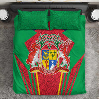Mauritius Coat of Arms Bedding Set National Emblem Blended with Traditional Patterns