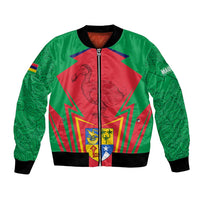 Mauritius Coat of Arms Bomber Jacket National Emblem Blended with Traditional Patterns