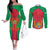 Mauritius Coat of Arms Couples Matching Off The Shoulder Long Sleeve Dress and Long Sleeve Button Shirt National Emblem Blended with Traditional Patterns