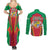 Mauritius Coat of Arms Couples Matching Summer Maxi Dress and Long Sleeve Button Shirt National Emblem Blended with Traditional Patterns