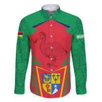 Mauritius Coat of Arms Family Matching Off Shoulder Short Dress and Hawaiian Shirt National Emblem Blended with Traditional Patterns