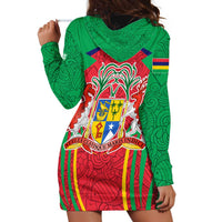 Mauritius Coat of Arms Hoodie Dress National Emblem Blended with Traditional Patterns