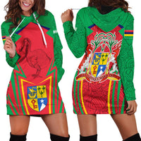 Mauritius Coat of Arms Hoodie Dress National Emblem Blended with Traditional Patterns