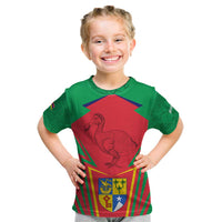 Mauritius Coat of Arms Kid T Shirt National Emblem Blended with Traditional Patterns