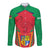 Mauritius Coat of Arms Long Sleeve Button Shirt National Emblem Blended with Traditional Patterns