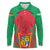 Mauritius Coat of Arms Long Sleeve Polo Shirt National Emblem Blended with Traditional Patterns