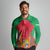 Mauritius Coat of Arms Long Sleeve Polo Shirt National Emblem Blended with Traditional Patterns