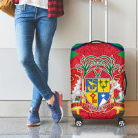 Mauritius Coat of Arms Luggage Cover National Emblem Blended with Traditional Patterns