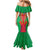 Mauritius Coat of Arms Mermaid Dress National Emblem Blended with Traditional Patterns