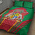 Mauritius Coat of Arms Quilt Bed Set National Emblem Blended with Traditional Patterns