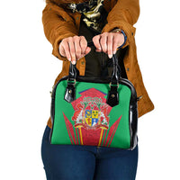 Mauritius Coat of Arms Shoulder Handbag National Emblem Blended with Traditional Patterns
