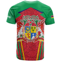 Mauritius Coat of Arms T Shirt National Emblem Blended with Traditional Patterns
