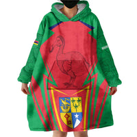 Mauritius Coat of Arms Wearable Blanket Hoodie National Emblem Blended with Traditional Patterns