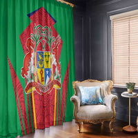 Mauritius Coat of Arms Window Curtain National Emblem Blended with Traditional Patterns