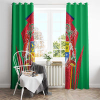 Mauritius Coat of Arms Window Curtain National Emblem Blended with Traditional Patterns