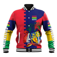 Mauritius Baseball Jacket National Emblem Integrated with Country's Shape – Symbolic Design