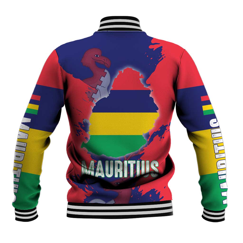 Mauritius Baseball Jacket National Emblem Integrated with Country's Shape – Symbolic Design