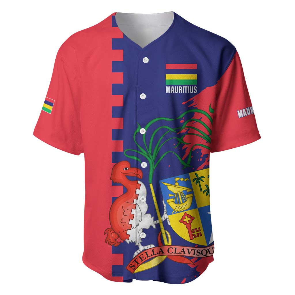 Mauritius Baseball Jersey National Emblem Integrated with Country's Shape – Symbolic Design