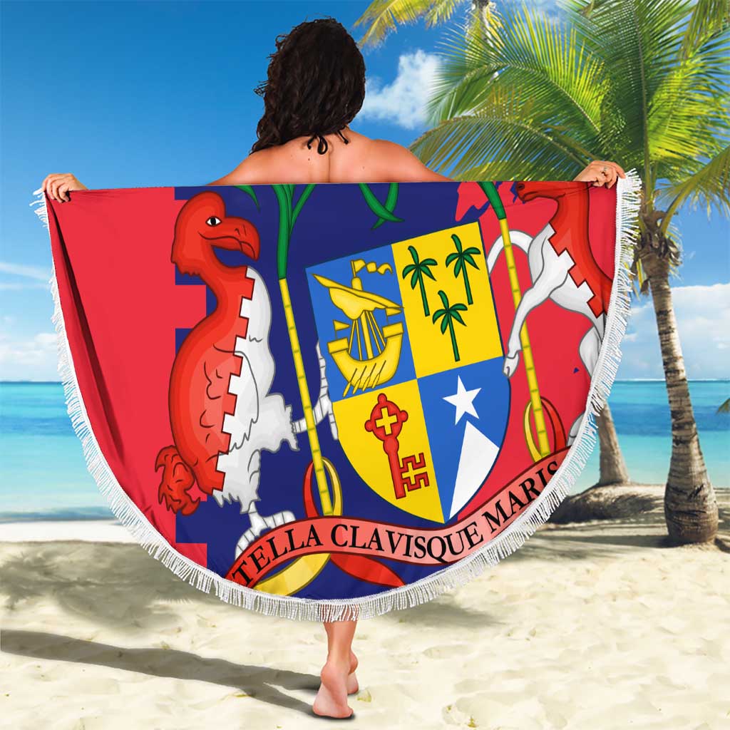 Mauritius Beach Blanket National Emblem Integrated with Country's Shape – Symbolic Design