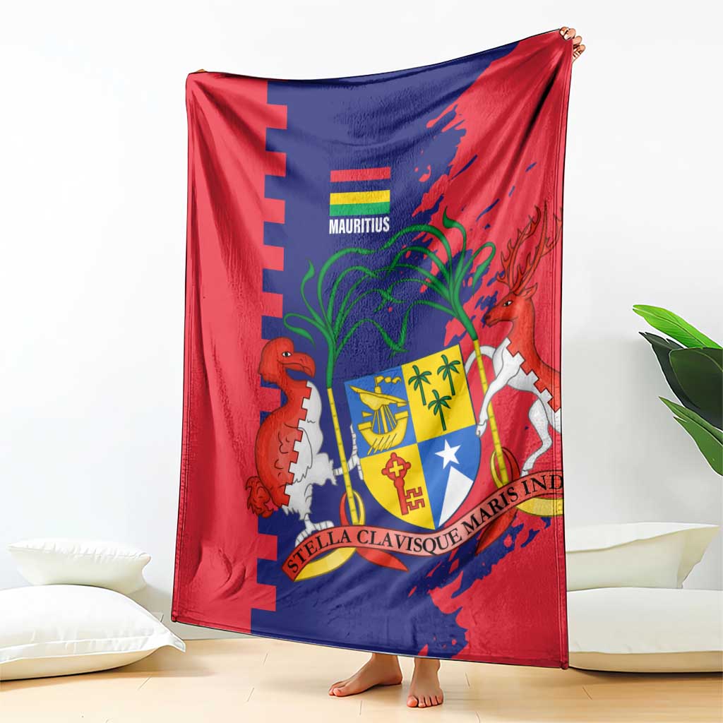 Mauritius Blanket National Emblem Integrated with Country's Shape – Symbolic Design