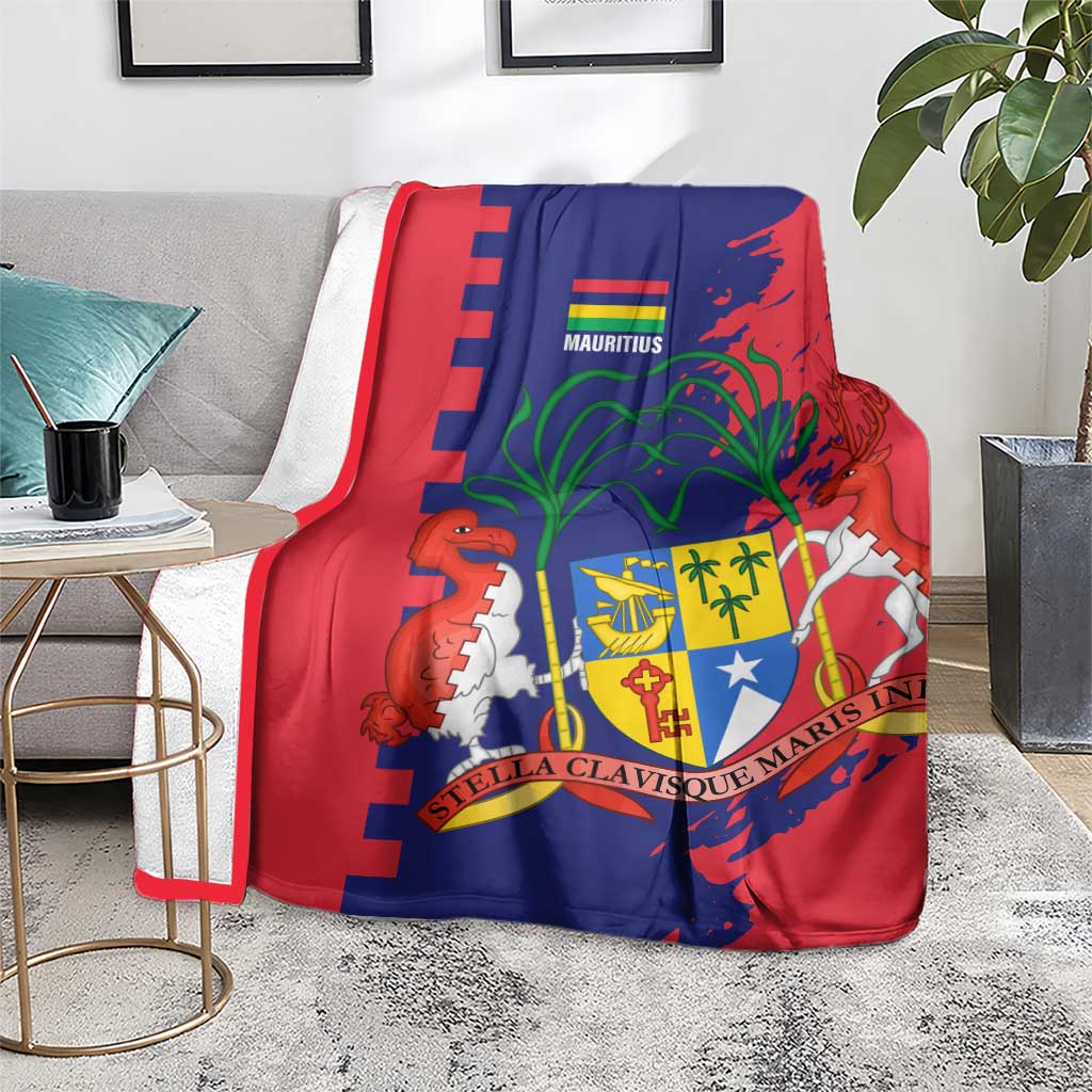 Mauritius Blanket National Emblem Integrated with Country's Shape – Symbolic Design