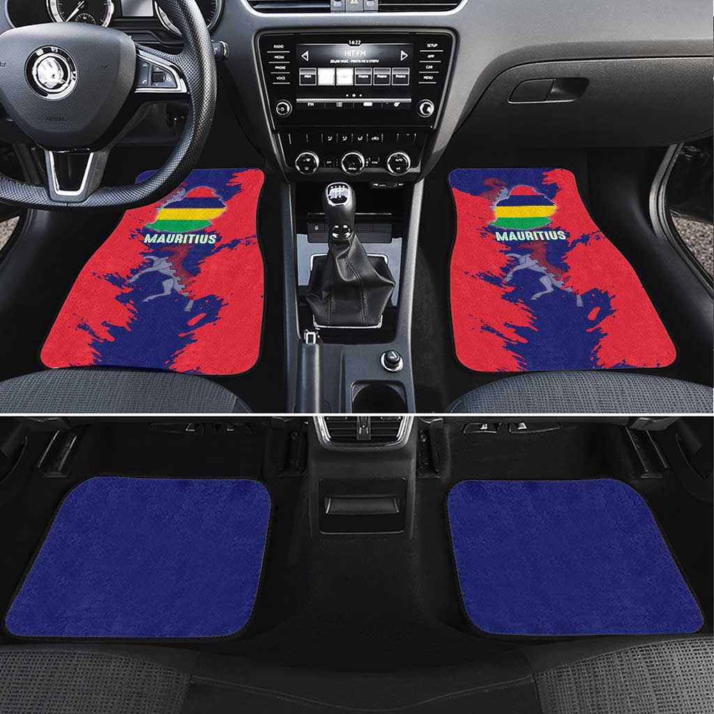 Mauritius Car Mats National Emblem Integrated with Country's Shape – Symbolic Design