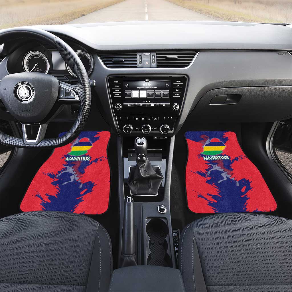 Mauritius Car Mats National Emblem Integrated with Country's Shape – Symbolic Design