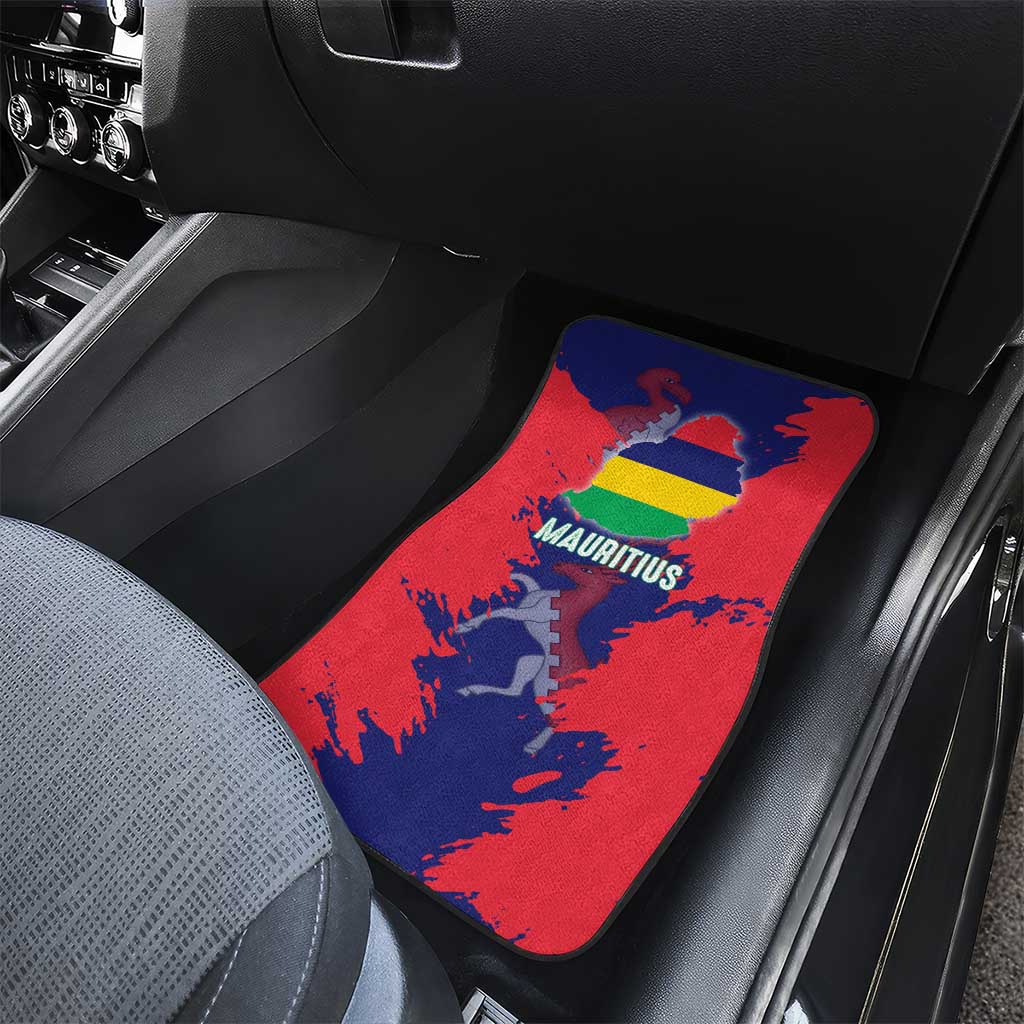 Mauritius Car Mats National Emblem Integrated with Country's Shape – Symbolic Design