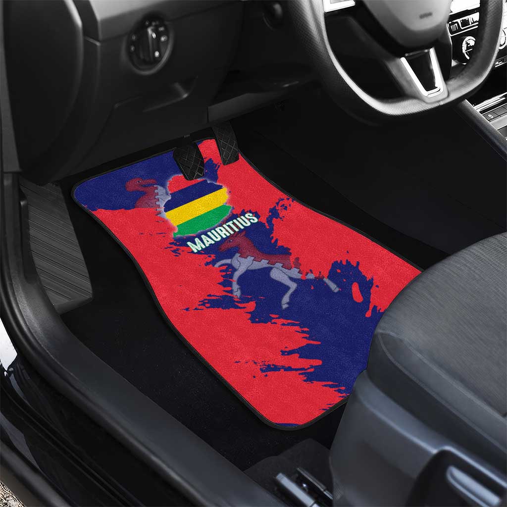 Mauritius Car Mats National Emblem Integrated with Country's Shape – Symbolic Design