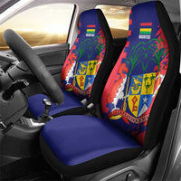 Mauritius Car Seat Cover National Emblem Integrated with Country's Shape – Symbolic Design