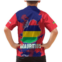 Mauritius Family Matching Mermaid Dress and Hawaiian Shirt National Emblem Integrated with Country's Shape – Symbolic Design