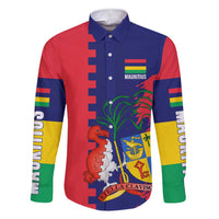 Mauritius Family Matching Short Sleeve Bodycon Dress and Hawaiian Shirt National Emblem Integrated with Country's Shape – Symbolic Design