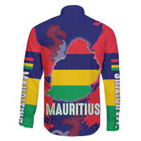 Mauritius Family Matching Short Sleeve Bodycon Dress and Hawaiian Shirt National Emblem Integrated with Country's Shape – Symbolic Design