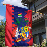 Mauritius Garden Flag National Emblem Integrated with Country's Shape – Symbolic Design
