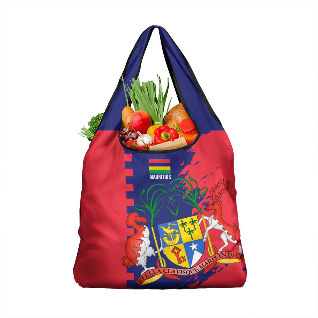 Mauritius Grocery Bag National Emblem Integrated with Country's Shape – Symbolic Design