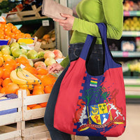 Mauritius Grocery Bag National Emblem Integrated with Country's Shape – Symbolic Design