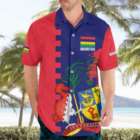 Mauritius Hawaiian Shirt National Emblem Integrated with Country's Shape – Symbolic Design