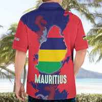 Mauritius Hawaiian Shirt National Emblem Integrated with Country's Shape – Symbolic Design