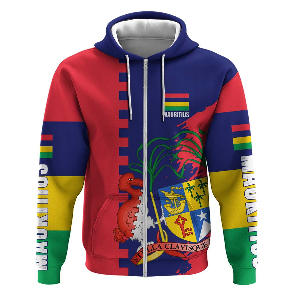 Mauritius Hoodie National Emblem Integrated with Country's Shape – Symbolic Design