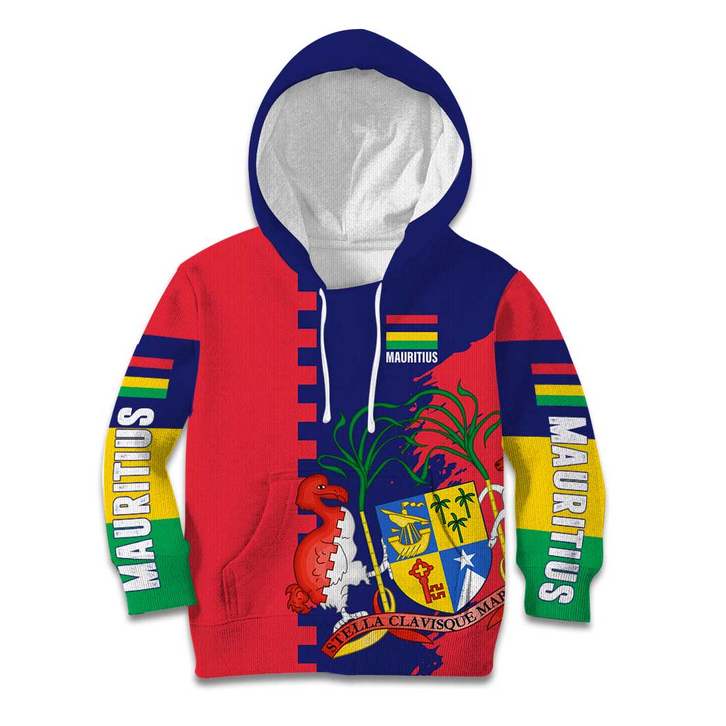Mauritius Kid Hoodie National Emblem Integrated with Country's Shape – Symbolic Design