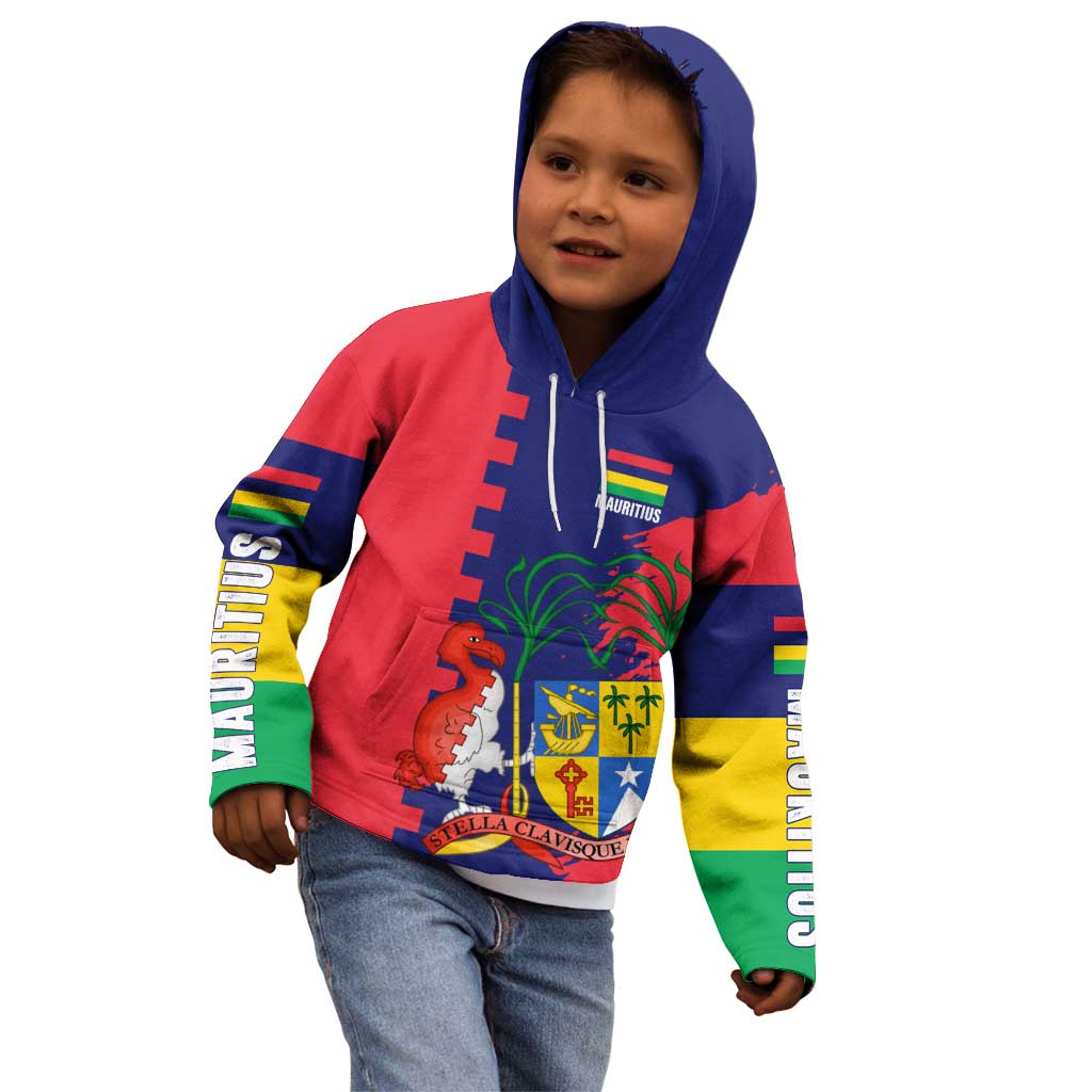 Mauritius Kid Hoodie National Emblem Integrated with Country's Shape – Symbolic Design