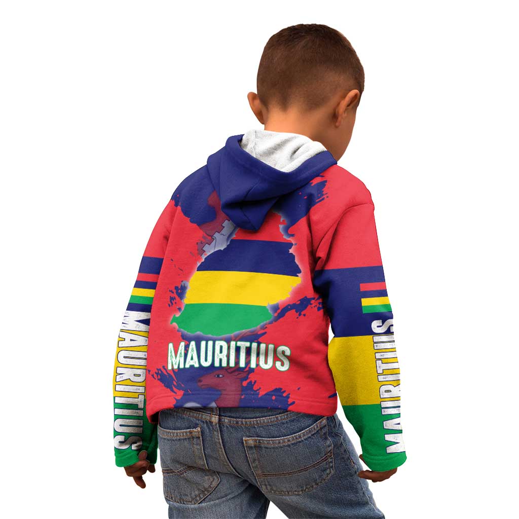 Mauritius Kid Hoodie National Emblem Integrated with Country's Shape – Symbolic Design