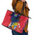 Mauritius Leather Tote Bag National Emblem Integrated with Country's Shape – Symbolic Design