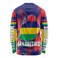 Mauritius Long Sleeve Shirt National Emblem Integrated with Country's Shape – Symbolic Design