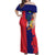 Mauritius Off Shoulder Maxi Dress National Emblem Integrated with Country's Shape – Symbolic Design