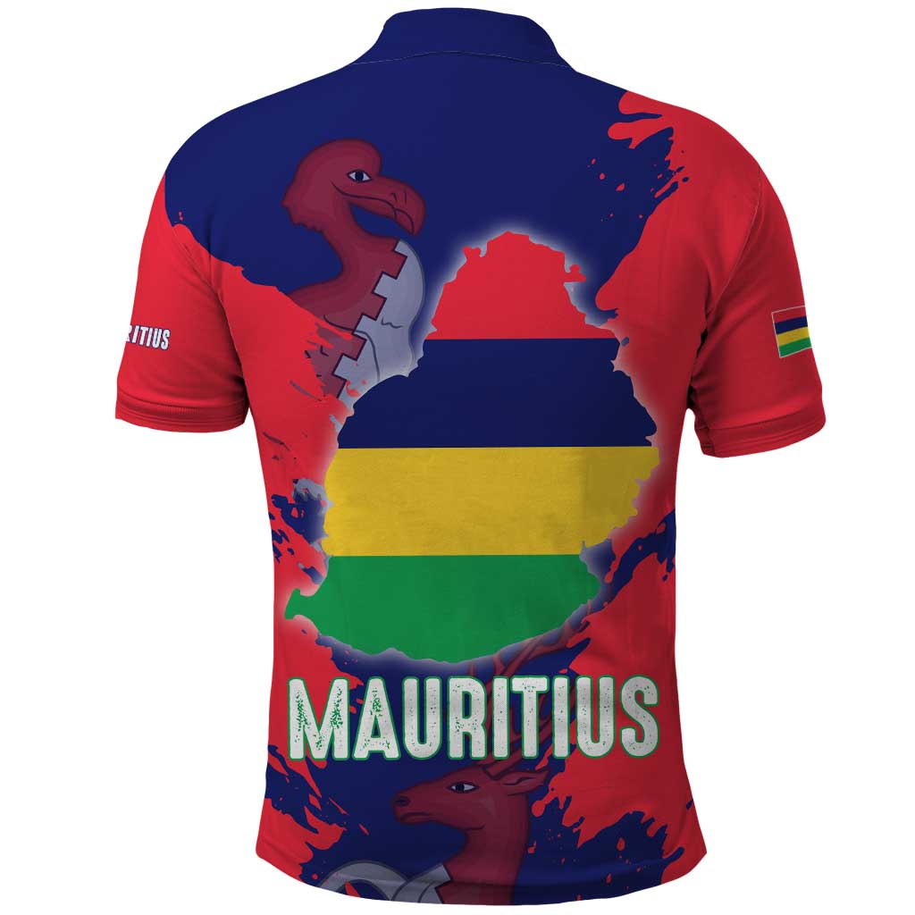 Mauritius Polo Shirt National Emblem Integrated with Country's Shape – Symbolic Design